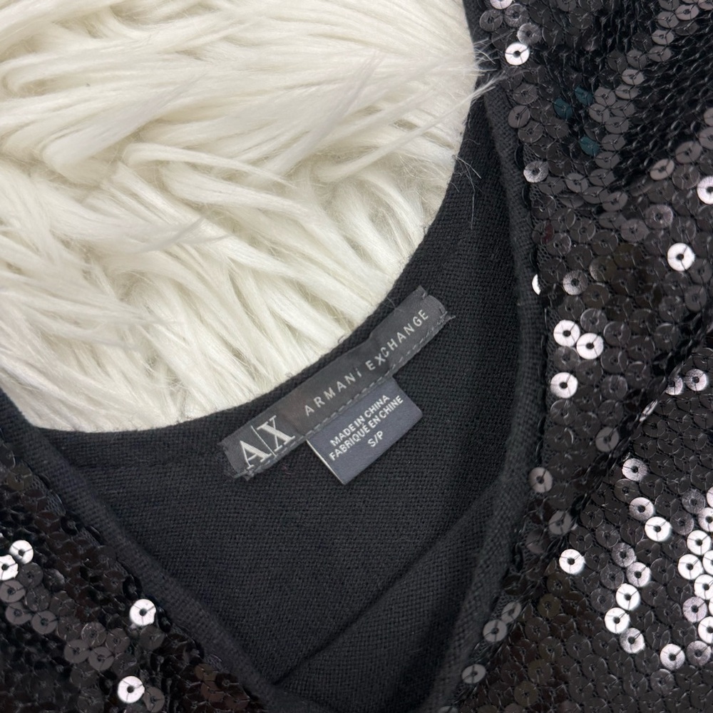 Armani Exchange Sequin Black Mini Dress - Picture 6 of 6